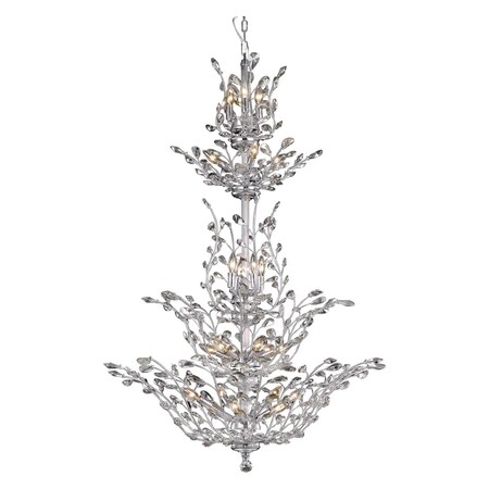 Elegant Furniture Orchid 25 Light Chrome Chandelier Clear Swarovski Elements Crystal